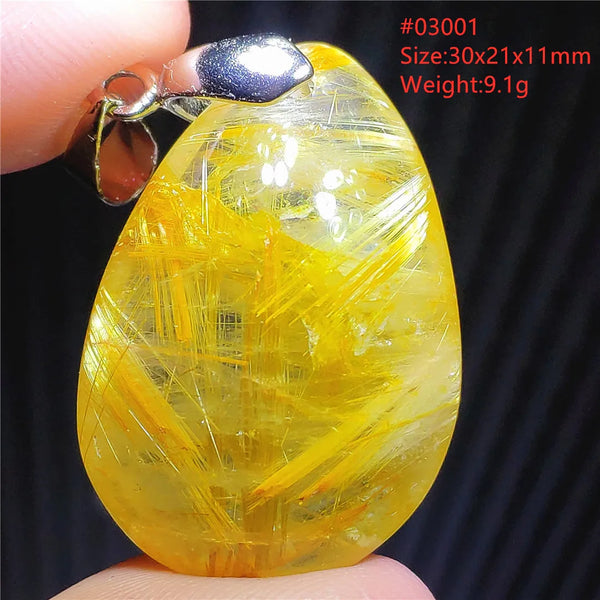 Gold Rutilated Quartz Pendant-ToShay.org