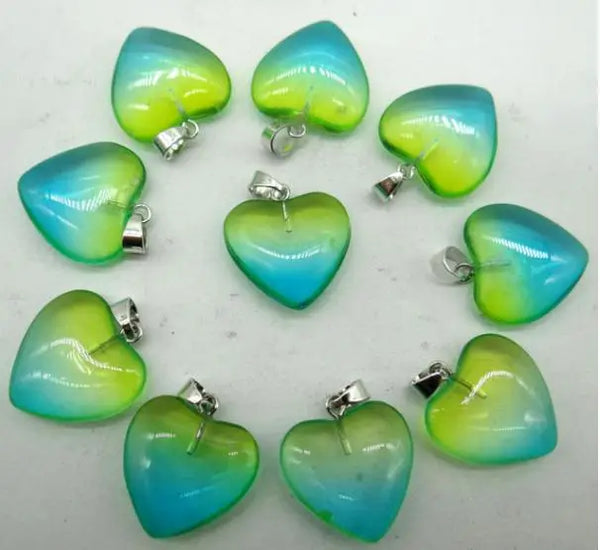 Mixed Crystal Heart Pendants-ToShay.org