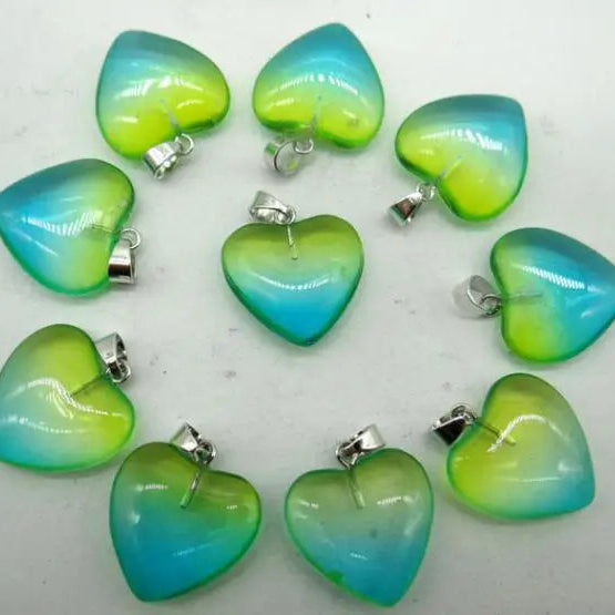 Mixed Crystal Heart Pendants-ToShay.org