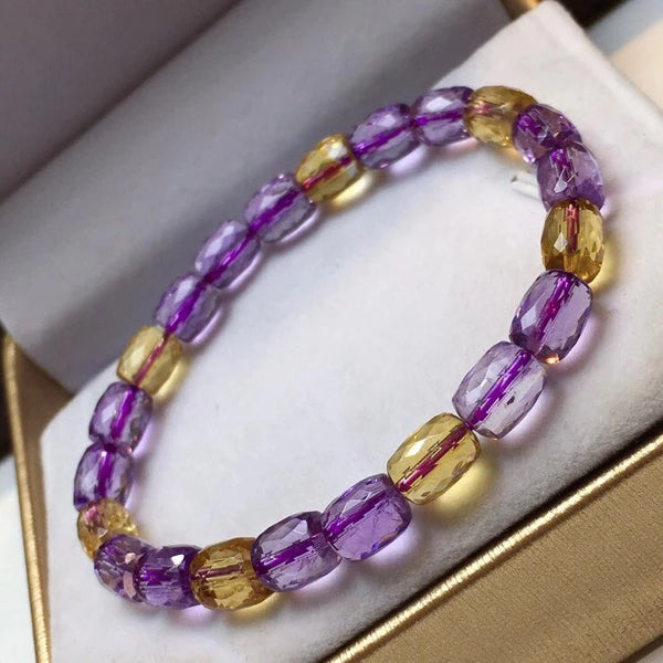 Purple Yellow Ametrine Bracelet-ToShay.org
