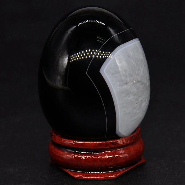 Black Evil Eye Agate Egg-ToShay.org