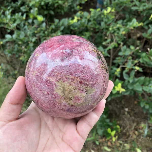 Pink Rhodonite Crystal Ball-ToShay.org