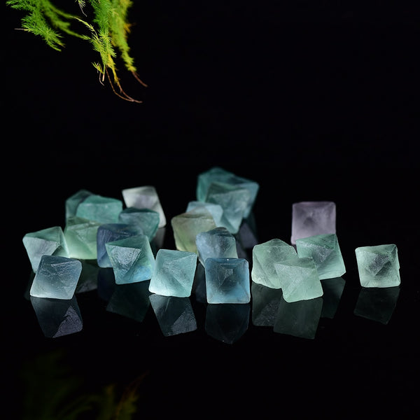 Green Fluorite Octahedral Stones-ToShay.org