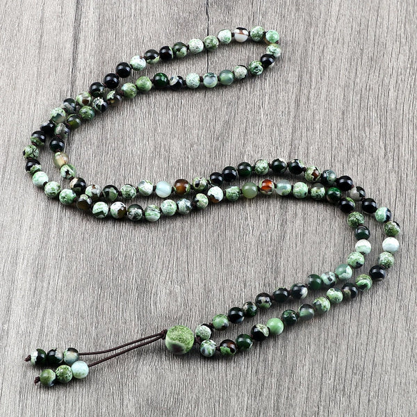 Green Fire Agate Mala Beads-ToShay.org