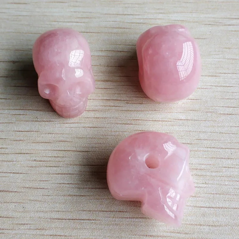 Pink Rose Quartz Skull Beads-ToShay.org