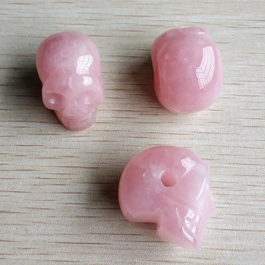 Pink Rose Quartz Skull Beads-ToShay.org