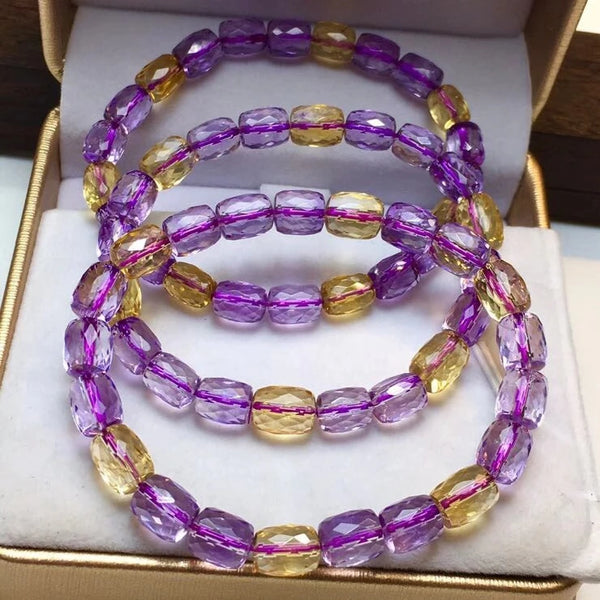 Purple Yellow Ametrine Bracelet-ToShay.org