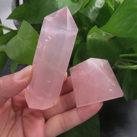 Pink Rose Quartz Crystal Set-ToShay.org