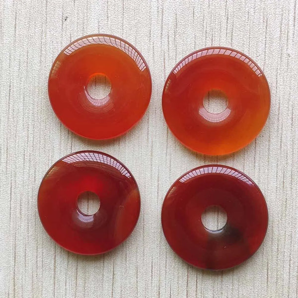 Red Agate Donut Beads-ToShay.org