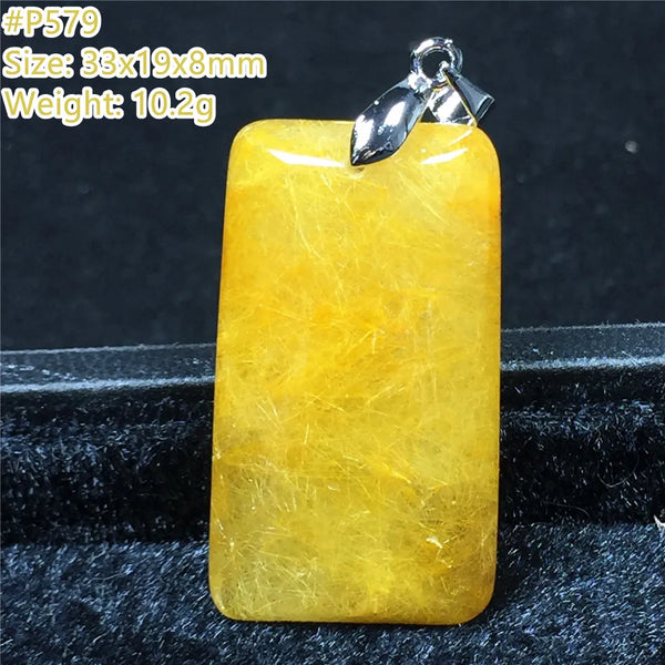 Gold Rutilated Quartz Pendant-ToShay.org