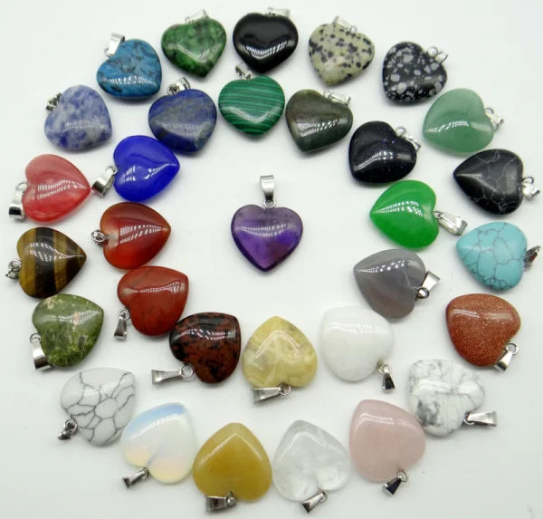 Mixed Crystal Heart Pendants-ToShay.org