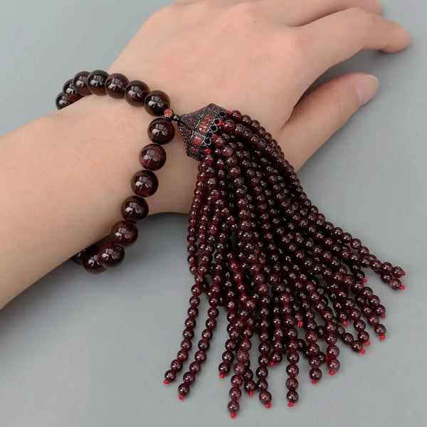 Red Garnet Tassel Mala-ToShay.org