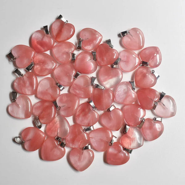 Mixed Agate Heart Pendants-ToShay.org