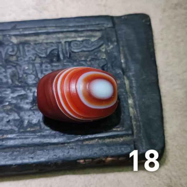 Red Carnelian Agate Dzi Bead-ToShay.org