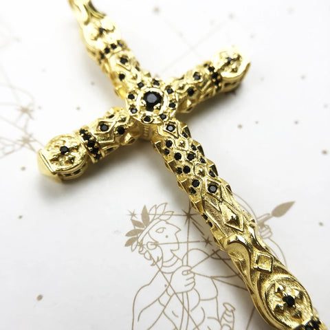 Gold Jewel Cross Pendant-ToShay.org