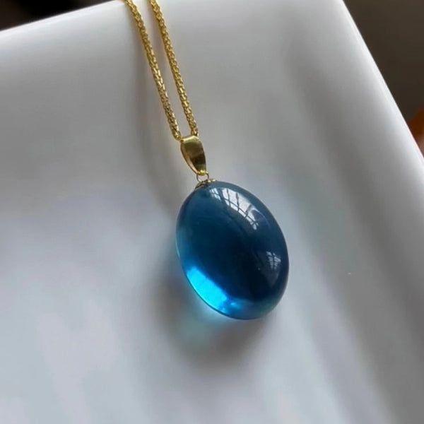 Blue Aquamarine Quartz Pendant-ToShay.org