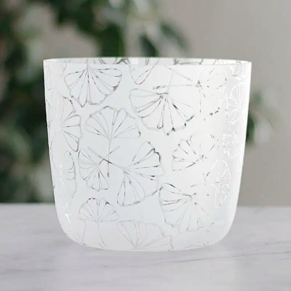 White Frosted Crystal Handle Bowl-ToShay.org
