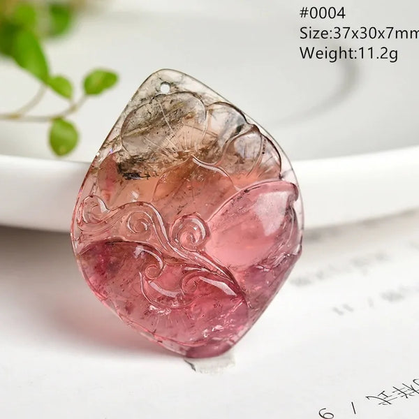 Red Tourmaline Bird Fish Pendant-ToShay.org