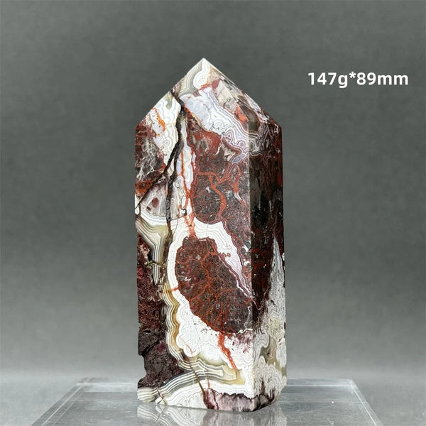 Red White Agate Obelisk-ToShay.org