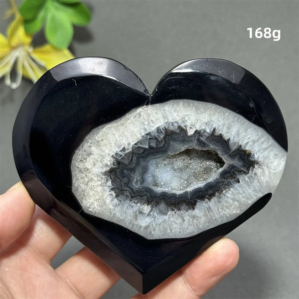 Black Agate Geode Heart-ToShay.org