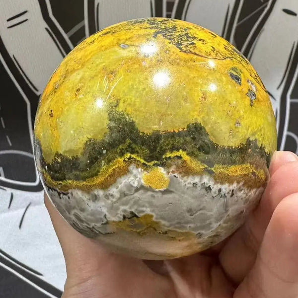 Yellow Bumblebee Jasper Ball-ToShay.org