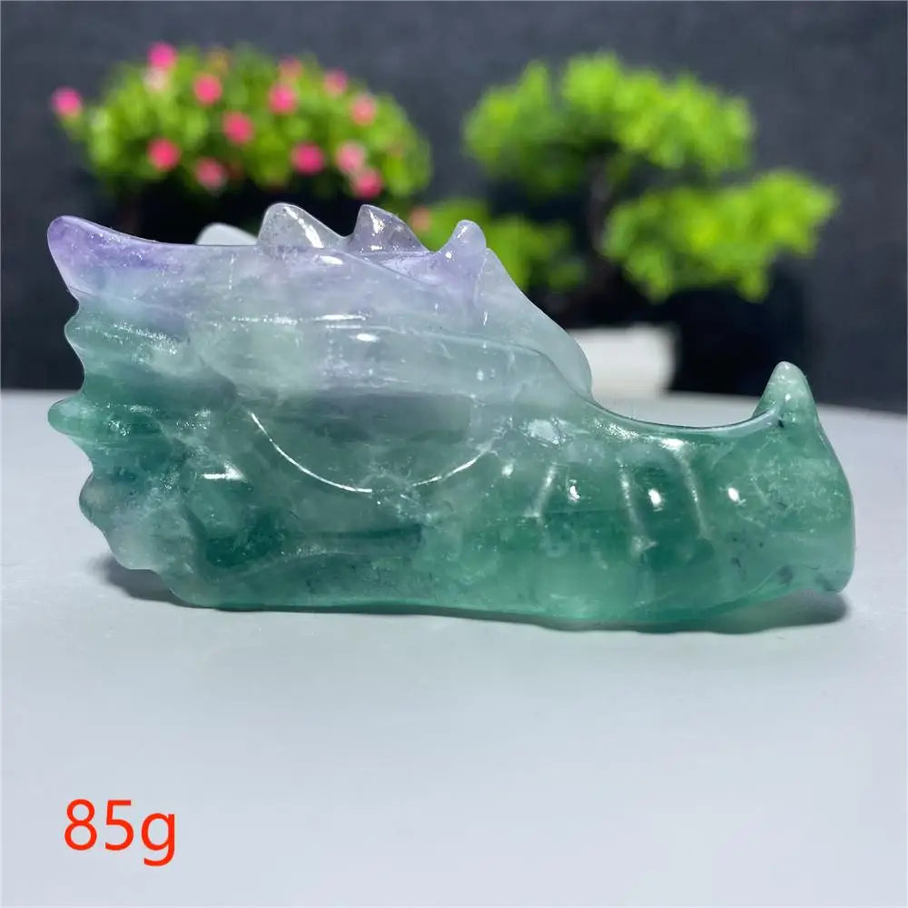 Rainbow Fluorite Dragon Skull-ToShay.org