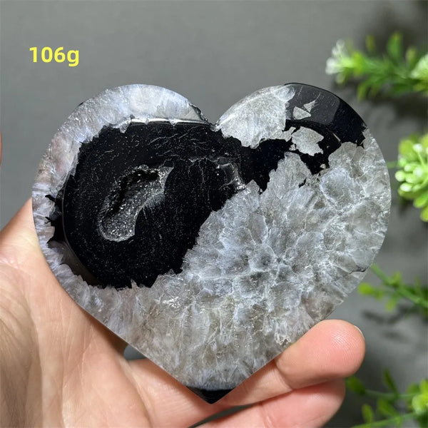 Black Agate Geode Heart-ToShay.org