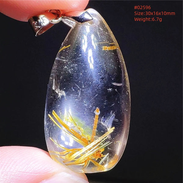 Gold Rutilated Quartz Pendant-ToShay.org