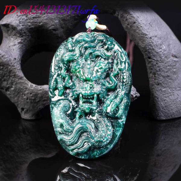 Green Jadeite Dragon Pendant-ToShay.org