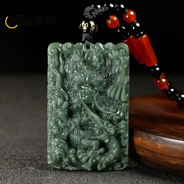 Green Jade Dragon Pendant-ToShay.org