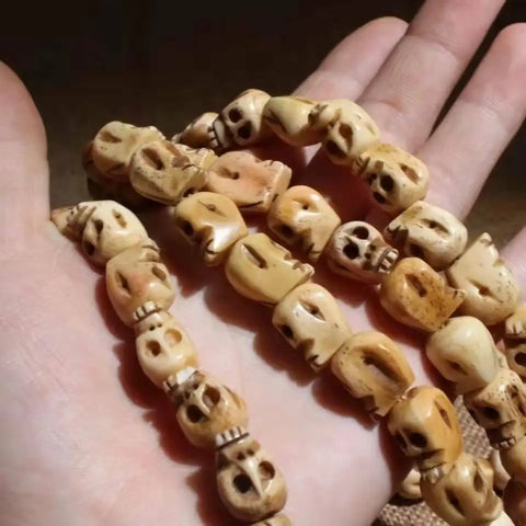 Tibetan Yak Bone Skull Mala-ToShay.org