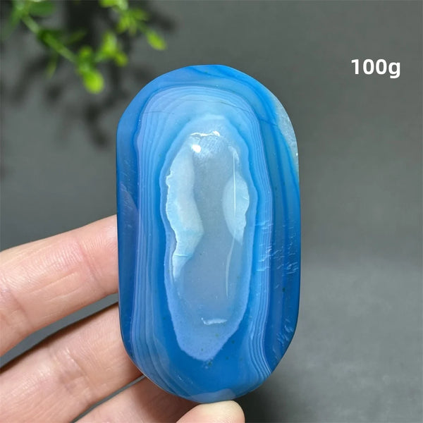 Blue Agate Palm Stone-ToShay.org