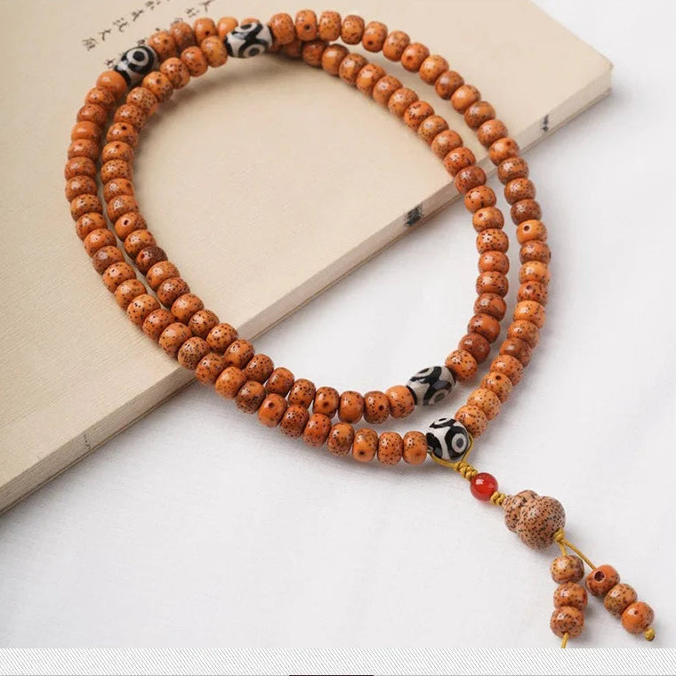 Wood Star Moon Bodhi Mala-ToShay.org