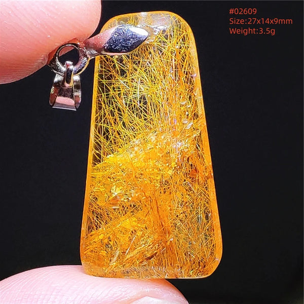 Gold Rutilated Quartz Pendant-ToShay.org