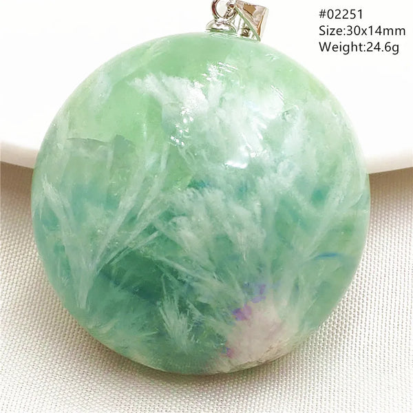 Green Feather Fluorite Pendant-ToShay.org