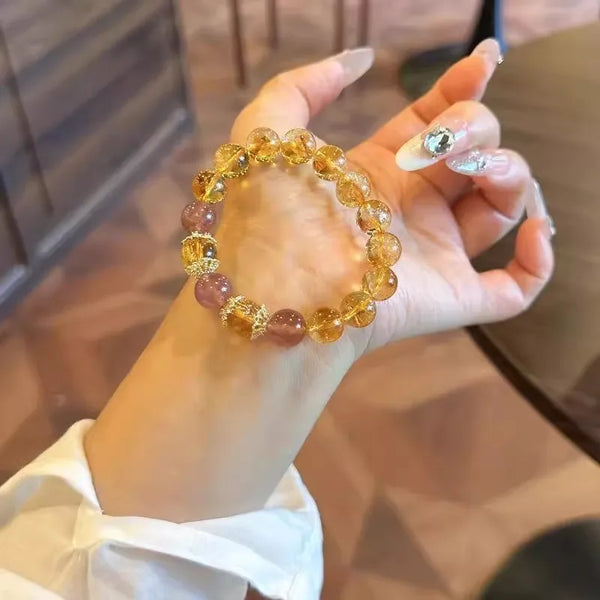 Yellow Hair Citrine Bracelet-ToShay.org