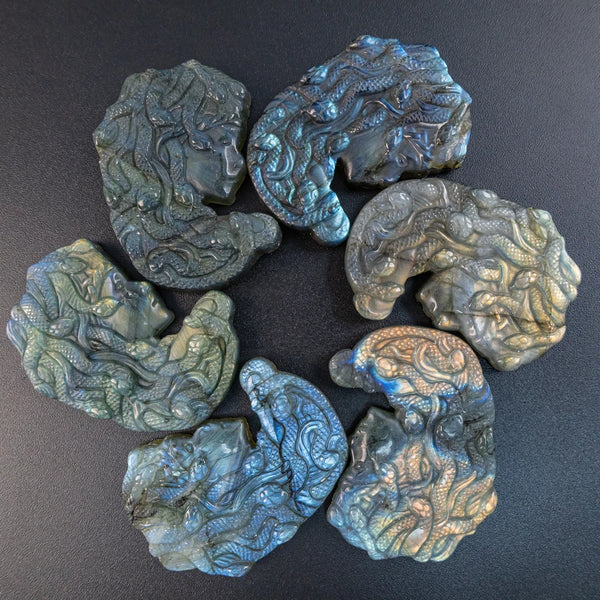 Blue Flash Labradorite Medusa-ToShay.org