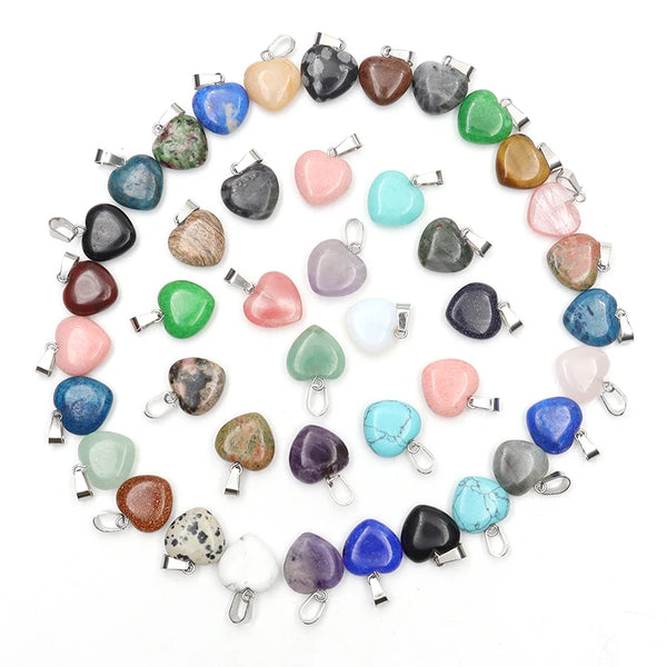 Mixed Crystal Heart Pendants-ToShay.org