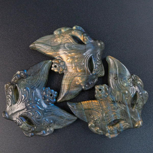 Blue Labradorite Fox Head-ToShay.org