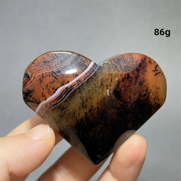 Red Black Striped Agate Heart-ToShay.org