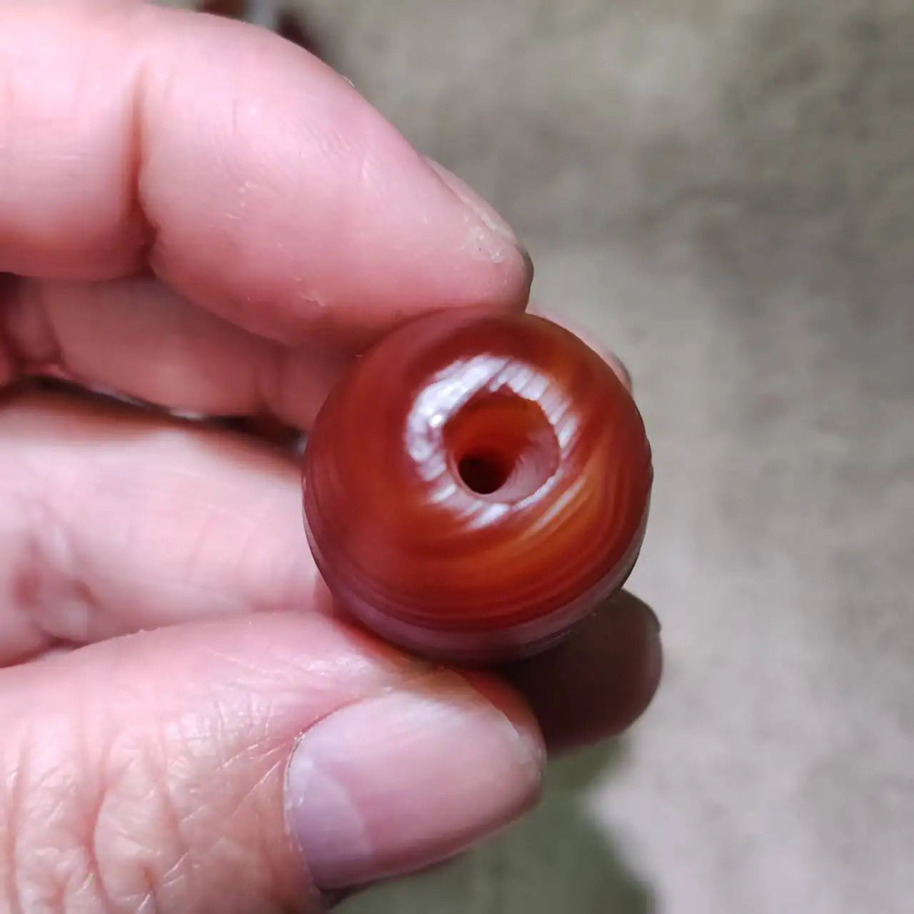 Red Carnelian Agate Dzi Bead-ToShay.org