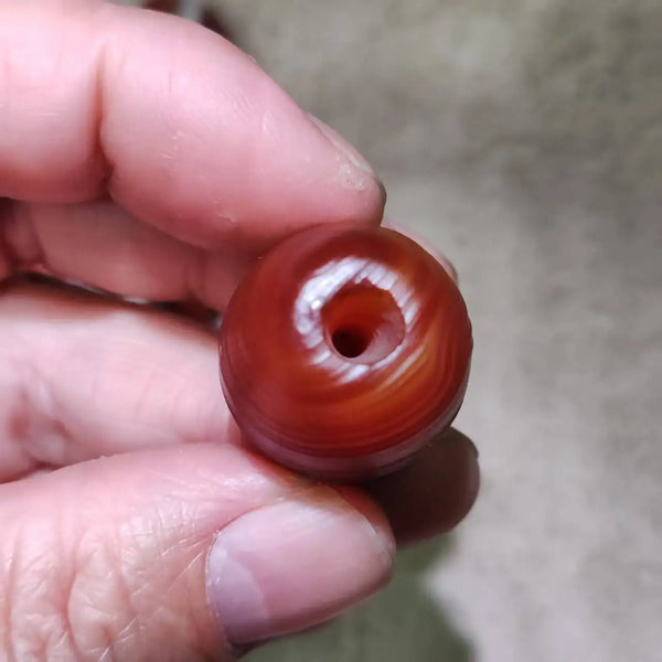 Red Carnelian Agate Dzi Bead-ToShay.org