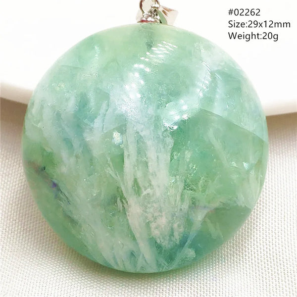 Green Feather Fluorite Pendant-ToShay.org