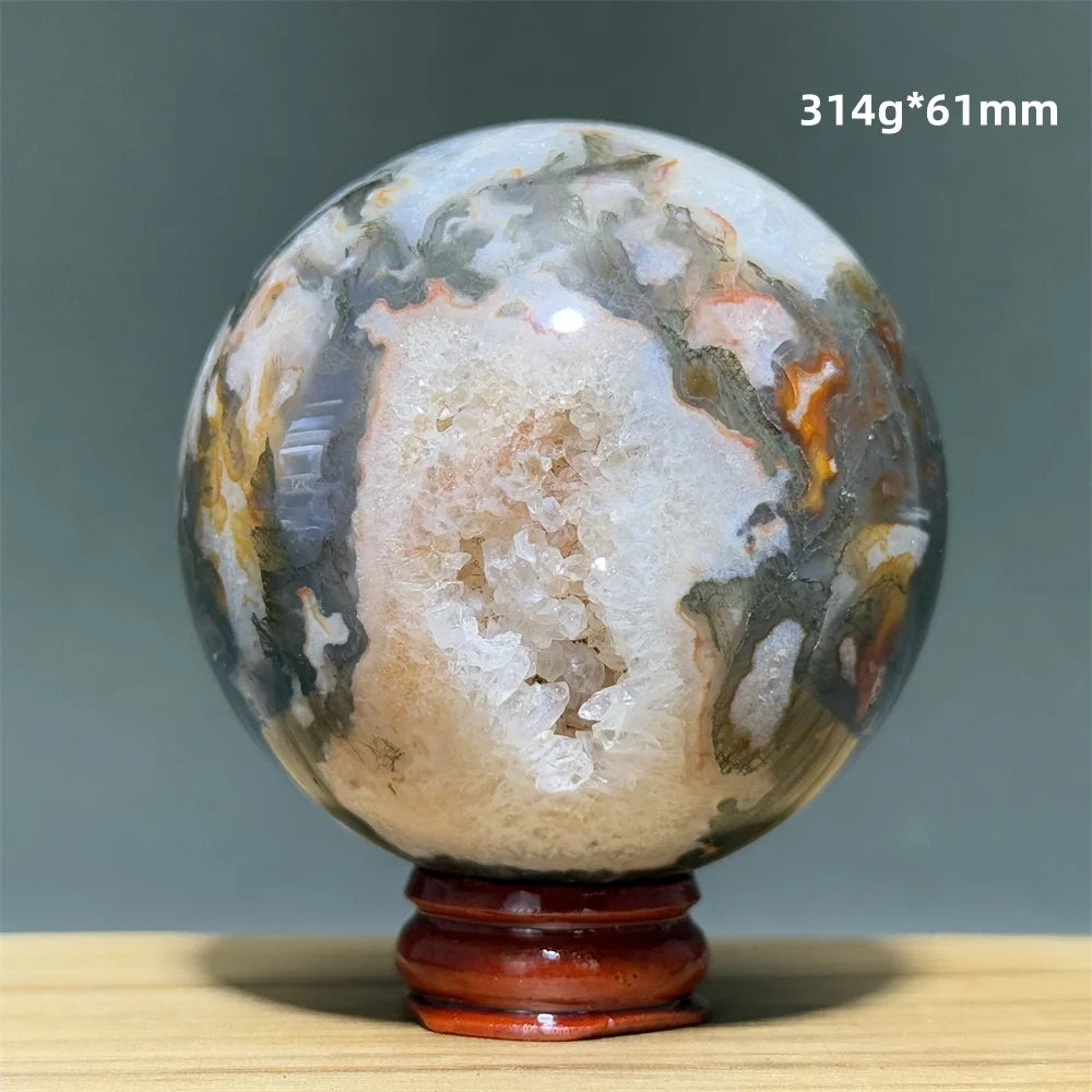 Red Moss Crystal Agate Ball-ToShay.org