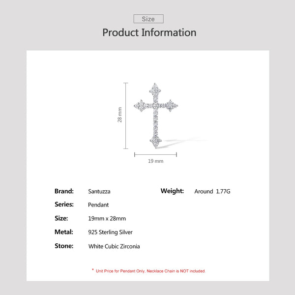 Silver Diamond Cross Pendant-ToShay.org