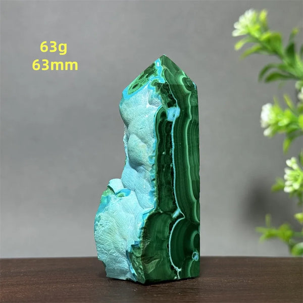 Blue Chrysocolla Malachite Point-ToShay.org