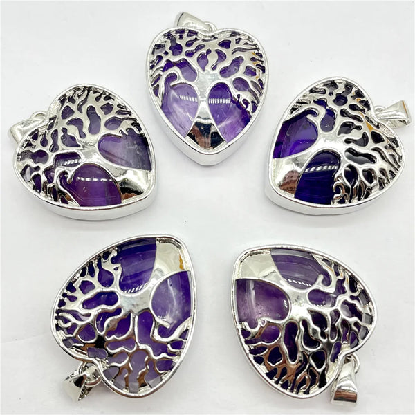 Mixed Crystal Quartz Tree Pendants-ToShay.org