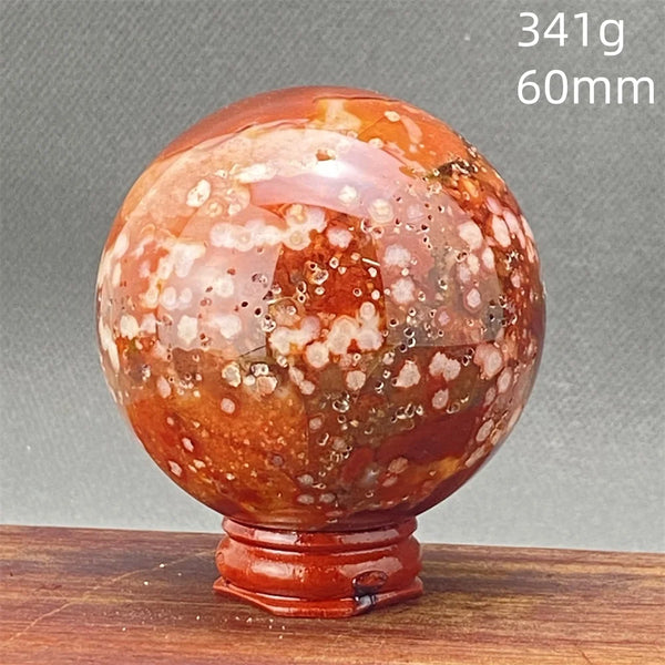 Red Cherry Blossom Agate Ball-ToShay.org
