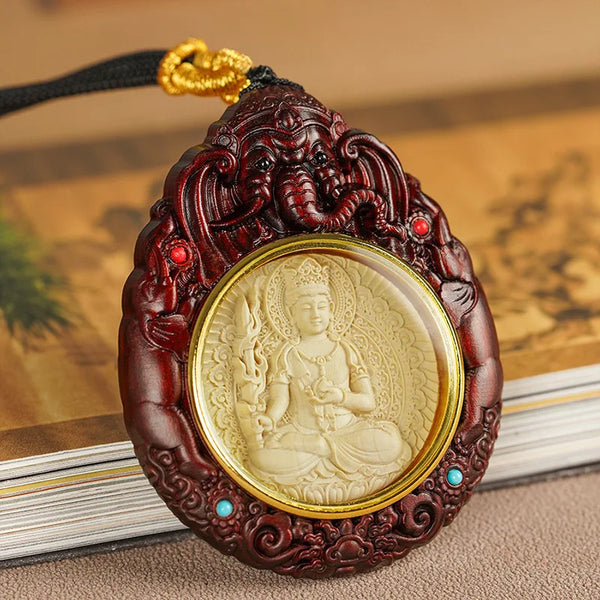 Red Rosewood Buddha Pendant-ToShay.org