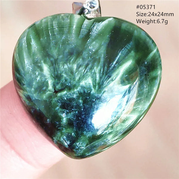 Green Seraphinite Heart Pendant-ToShay.org